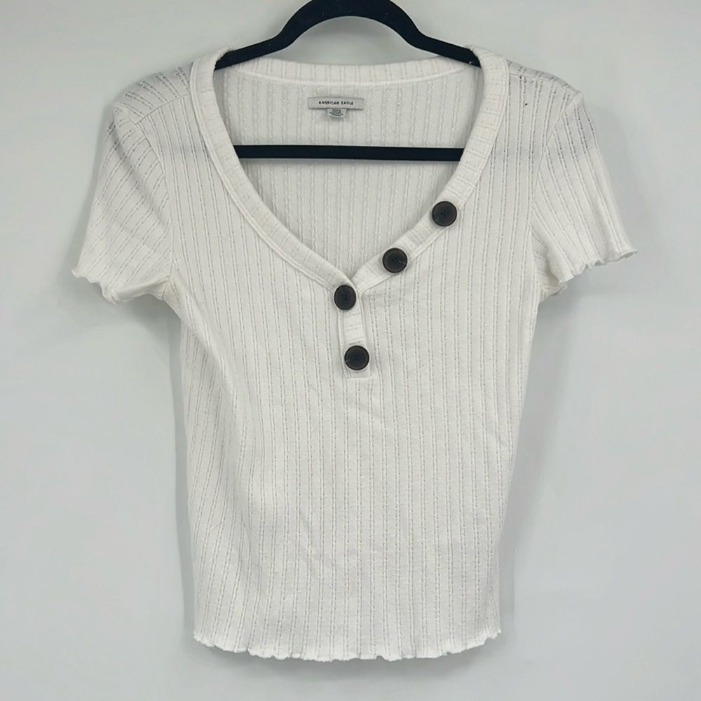 American Eagle White Baby Tee